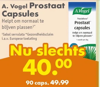 Gezond & Wel A. vogel prostaat capsules aanbieding