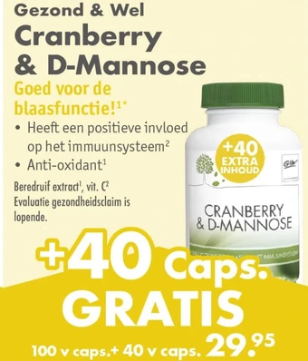 Gezond & Wel Gezond & wel cranberry & d-mannose aanbieding