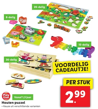 Lidl Houten puzzel aanbieding
