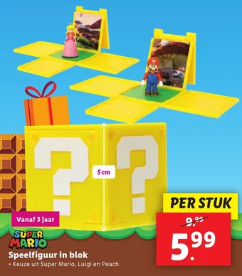 Lidl SUPER MARIO Speelfiguur in blok aanbieding