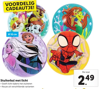 Lidl Stuiterbal met licht aanbieding