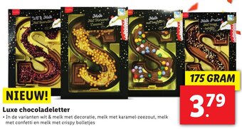 Lidl Luxe chocoladeletter 175g aanbieding