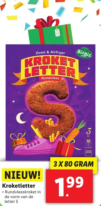 Lidl Kroketletter 3x80g aanbieding