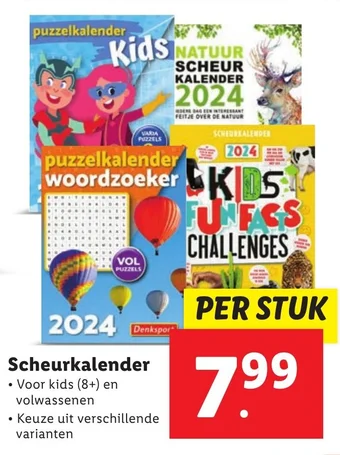 Lidl Scheurkalender aanbieding