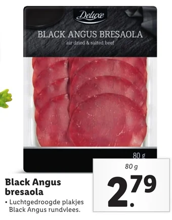 Lidl Black Angus bresaola 80g aanbieding