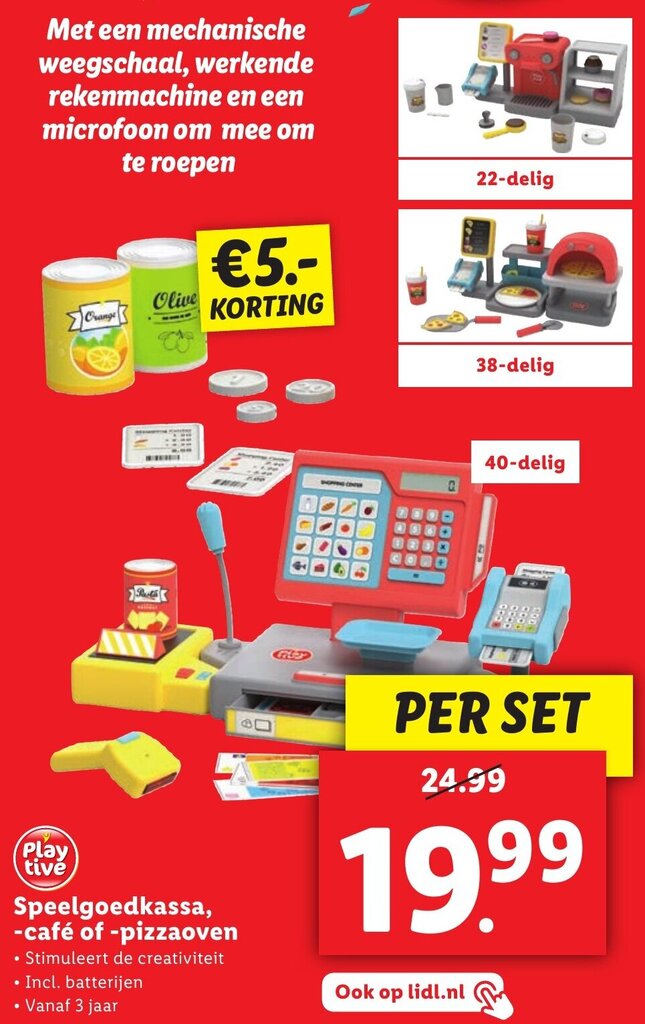 Play tive Speelgoedkassa, café of pizzaoven aanbieding bij Lidl