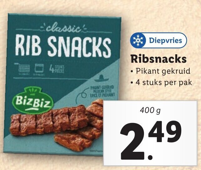 Ribsnacks 400g aanbieding bij Lidl
