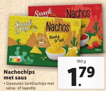 Lidl Nachochips met saus 190g aanbieding