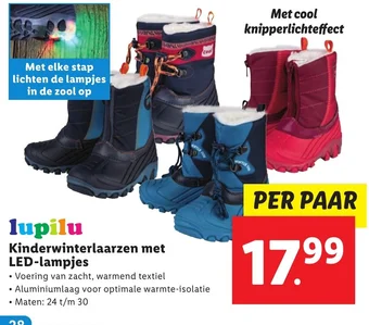 Lidl lupilu Kinderwinterlaarzen met LED-lampjes aanbieding