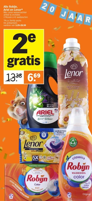 Albert Heijn Alle Robijn, Ariel en Lenor aanbieding