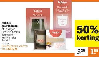 Albert Heijn Bolsius geurkaarsen of -stokjes aanbieding