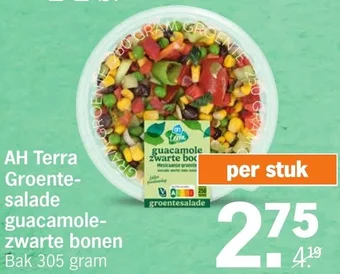 Albert Heijn AH Terra Groentesalade guacamole-zwarte bonen Bak 305 gram aanbieding