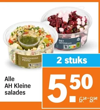 Albert Heijn Alle AH Kleine salades 2 stuks aanbieding