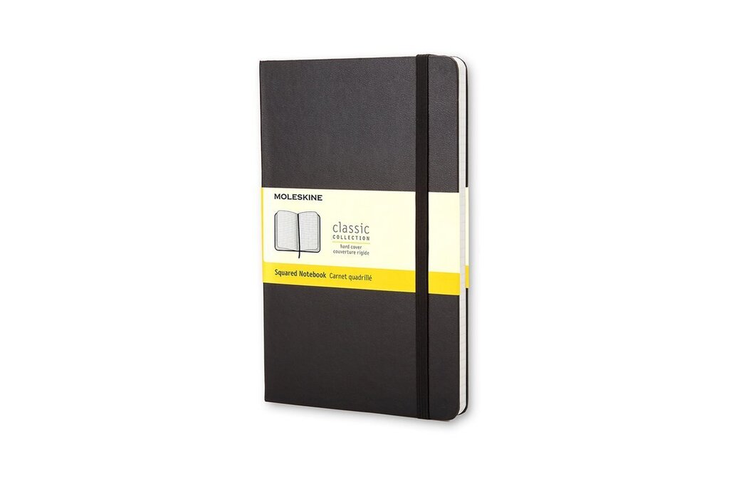 Moleskine classic notitieboek pocket hardcover geruit zwart