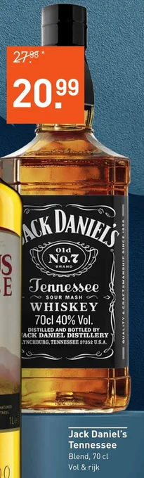 Albert Heijn Jack Daniel's Tennessee Blend, 70 cl Vol & rijk aanbieding