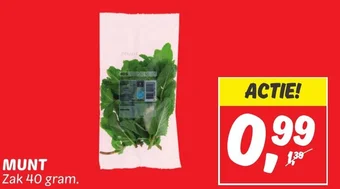 Dekamarkt MUNT Zak 40 gram. aanbieding