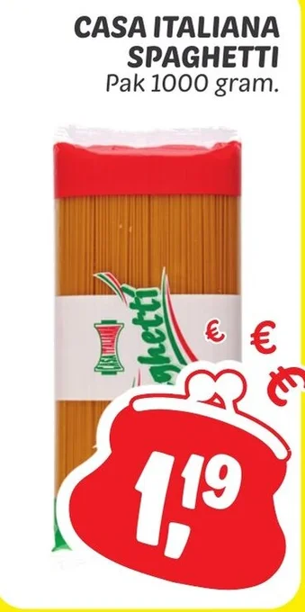 Dekamarkt CASA ITALIANA SPAGHETTI Pak 1000 gram. aanbieding