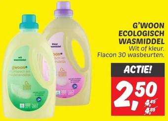 Dekamarkt G'WOON ECOLOGISCH WASMIDDEL aanbieding