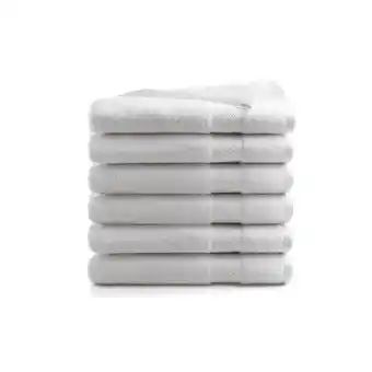 fonQ Seashell hotel handdoek - 6 stuks - wit - 70x140cm aanbieding