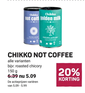 Ekoplaza CHIKKO NOT COFFEE 150 g aanbieding