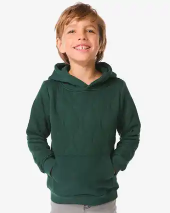 HEMA Hema kinderhoodie met kangeroezak donkergroen (donkergroen) aanbieding