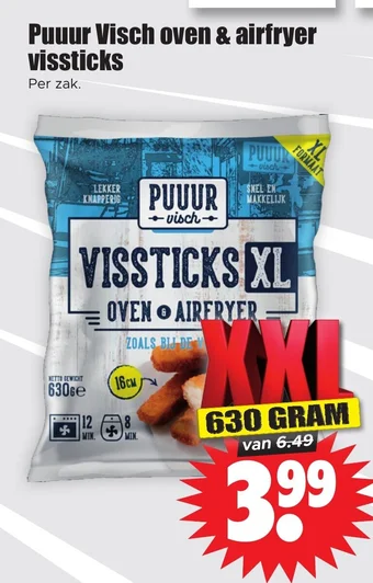 Dirk Puuur Visch oven & airfryer vissticks 630 GRAM aanbieding