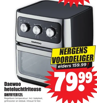 Dirk Daewoo heteluchtfriteuse DHFRYER12L aanbieding