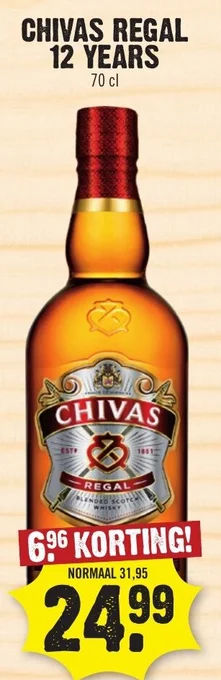 Dirk CHIVAS REGAL 12 YEARS 70 cl aanbieding