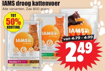 Dirk IAMS droog kattenvoer aanbieding