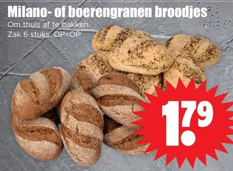 Dirk Milano of boerengranen broodjes aanbieding