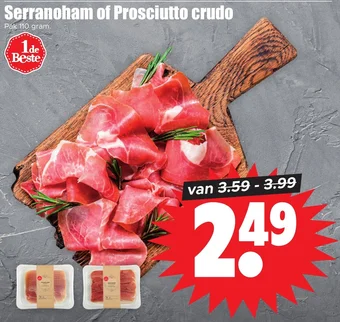 Dirk Serranoham of Prosciutto crudo110 gram aanbieding