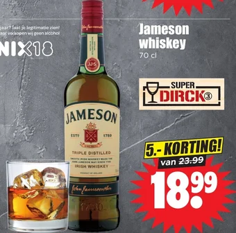 Dirk Jameson whiskey 70 cl aanbieding