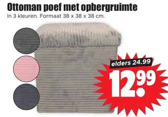 Dirk Ottoman poef met opbergruimte aanbieding