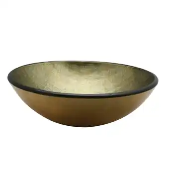 Sanitairwinkel.nl Saniclass pesca limone waskom - 42x14,5cm - rond - gehard glas - goud groen outletstore aanbieding