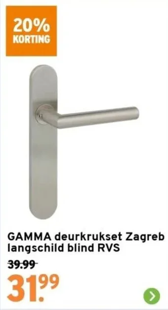 GAMMA GAMMA deurkrukset Zagreb langschild blind RVS aanbieding