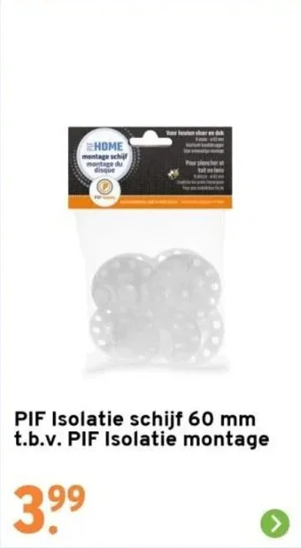 GAMMA PIF Isolatie schijf 60 mm t.b.v. PIF Isolatie montage aanbieding