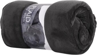 Bol.com Lex & max fleece plaid - 130x180cm - grijs aanbieding
