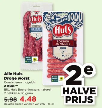 PLUS Alle Huls Droge worst aanbieding