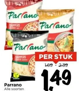 Vomar Voordeelmarkt Parrano alle soorten 60-100 gram aanbieding