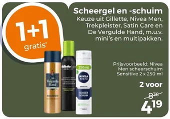 Trekpleister Scheergel en - schuim 2 x 250 mL aanbieding