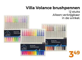 Trekpleister Villa Volance brushpennen 12 stuks aanbieding