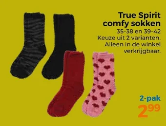 Trekpleister True Spirit comfy sokken 2 pak aanbieding