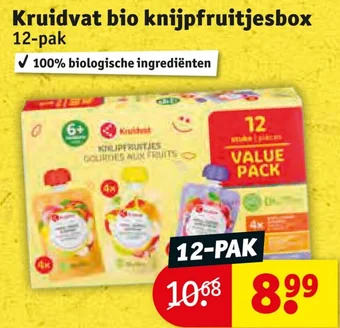 Kruidvat Bio knijpfruitjesbox 12-pak aanbieding