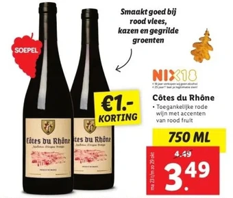 Lidl Côtes du rhône aanbieding