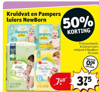 Kruidvat Pampers luiers NewBorn aanbieding