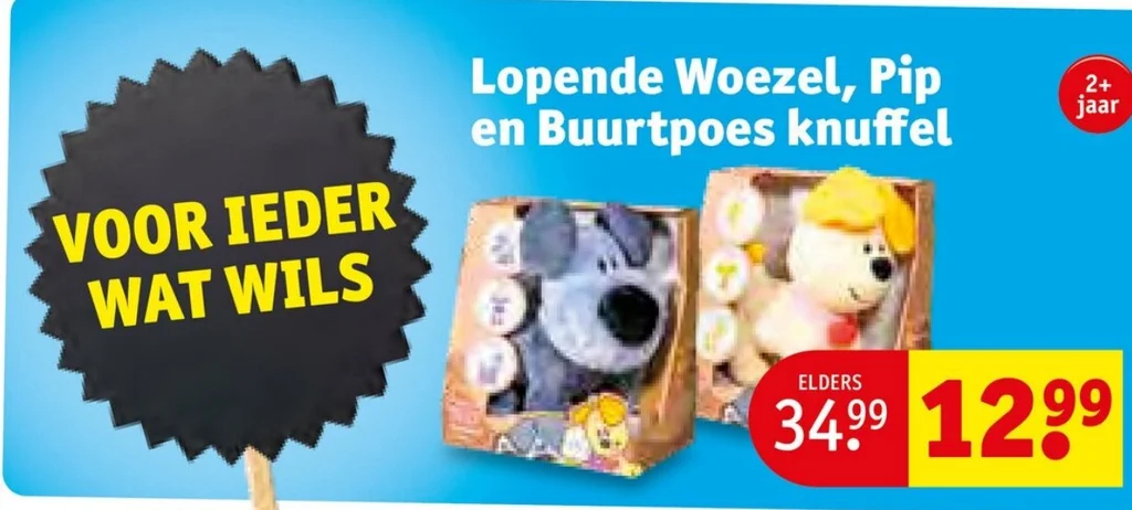 Lopende Woezel, Pip en Buurtpoes knuffel aanbieding bij Kruidvat
