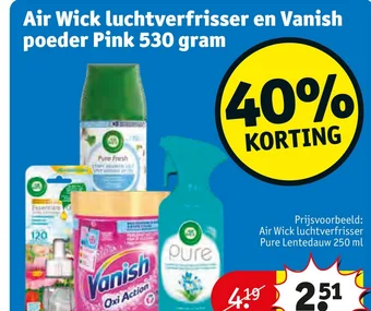 Kruidvat Air Wick luchtverfrisser en Vanish poeder Pink 530 gram aanbieding