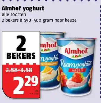 Poiesz Almhof Yoghurt 2*450-500g aanbieding