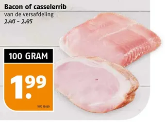 Poiesz Bacon of casselerrib 100 gram aanbieding