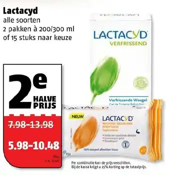 Poiesz Lactacyd 2*200/300ml of 2*15st aanbieding